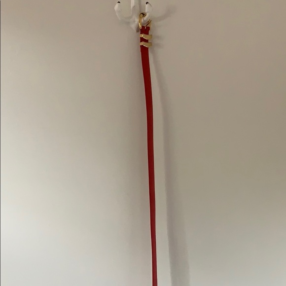 Glorius Accessories - VINTAGE- Skinny Red Leather Belt with Gold Buckle Glorius Accessories - VINTAGE- Skinny Red Leather Belt with Gold Buckle